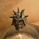 Huge Gothic Skull ring sterling with spiked on his helmet