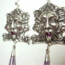 8CT genuine amethyst Bacchus medieval huge nouveau style drop earrings