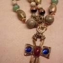 Chunky Vintage Gypsy Goddess of Eternal Life Ankh Necklace signed