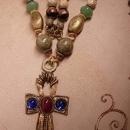 Chunky Vintage Gypsy Goddess of Eternal Life Ankh Necklace signed