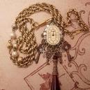 Jeweled Gypsy Gothic Steampunk Drop Necklace with keys to the castle