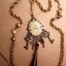 Jeweled Gypsy Gothic Steampunk Drop Necklace with keys to the castle