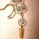 Gold filled OUR Lady Gilt MEdal jeweled vintage necklace