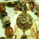 Healing Crystal Renaissance semi precious agate glass necklace Dramatic medieval Maiden