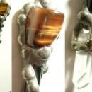 Healing Crystal Renaissance semi precious agate glass necklace Dramatic medieval Maiden