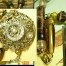 Healing Crystal Renaissance semi precious agate glass necklace Dramatic medieval Maiden