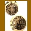 HUGE Bizarre Cleopatra Gothic Spider stone Butterfly reversible necklace