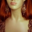 Gothic MEdieval chandelier Cross drop rhinestone earrings