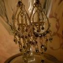 Gothic MEdieval chandelier Cross drop rhinestone earrings