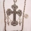 Vintage Medieval OPAL Knights HUGE Etruscan chandelier Gothic cross necklace