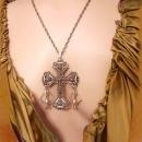 Vintage Medieval OPAL Knights HUGE Etruscan chandelier Gothic cross necklace