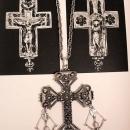 Vintage Medieval OPAL Knights HUGE Etruscan chandelier Gothic cross necklace