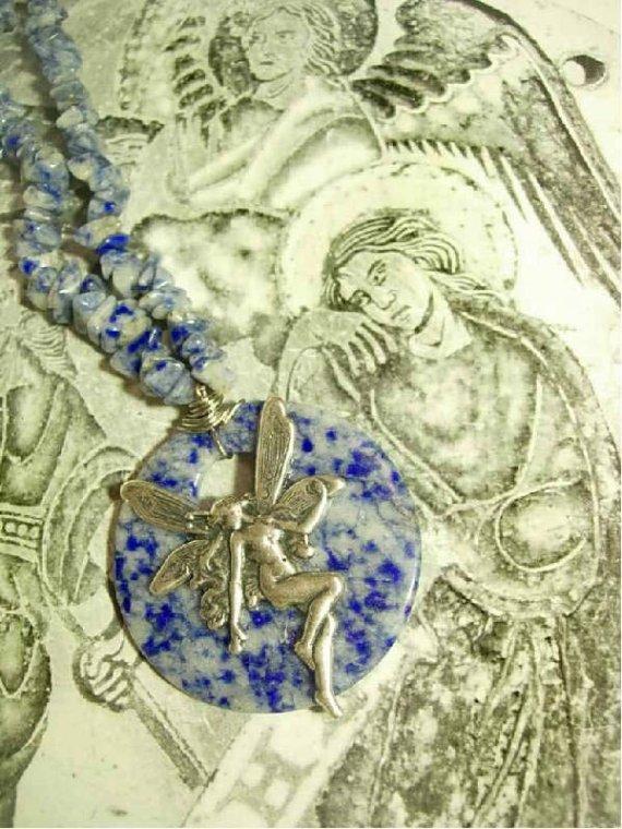 Irish Fairy Nymph Lapis talisman necklace of Goddess Aine