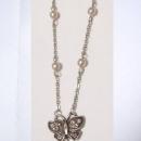 Pearl Drop figural Butterfly Edwardian style feminine necklace