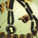 Vintage BLack Cameo Necklace GLass beads and Rhinestones too