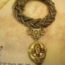 Medusa Locket necklace HUGE snake chain Winged Goddess Angel renaissance