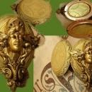 Medusa Locket necklace HUGE snake chain Winged Goddess Angel renaissance