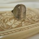 Vintage 1920 Mercury RING with winged God in sterling Liberty Dime Coin Jewelry size 6 1/2