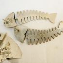 Sleeping With the Fishes Mob Earrings Vintage sterling signed skeletons