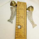 Sleeping With the Fishes Mob Earrings Vintage sterling signed skeletons