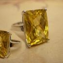 15ct Citrine huge DEco style statement ring sterling setting