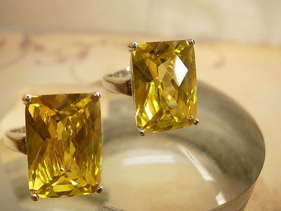 15ct Citrine huge DEco style statement ring sterling setting