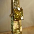 15ct Citrine huge DEco style statement ring sterling setting