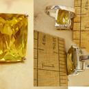 15ct Citrine huge DEco style statement ring sterling setting