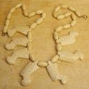 Vintage bone or preban ivory Egyptian revival necklace Queen Nefertiti carved beads
