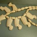 Vintage bone or preban ivory Egyptian revival necklace Queen Nefertiti carved beads