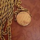 Antique victorian locket fob necklace rose gold filled fancy fob with victorian baby photo inside