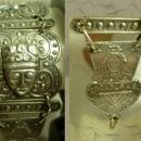 VIntage 1930's Goddess relief fob bracelet Ancient Mayans of MExico