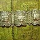 VIntage 1930's Goddess relief fob bracelet Ancient Mayans of MExico