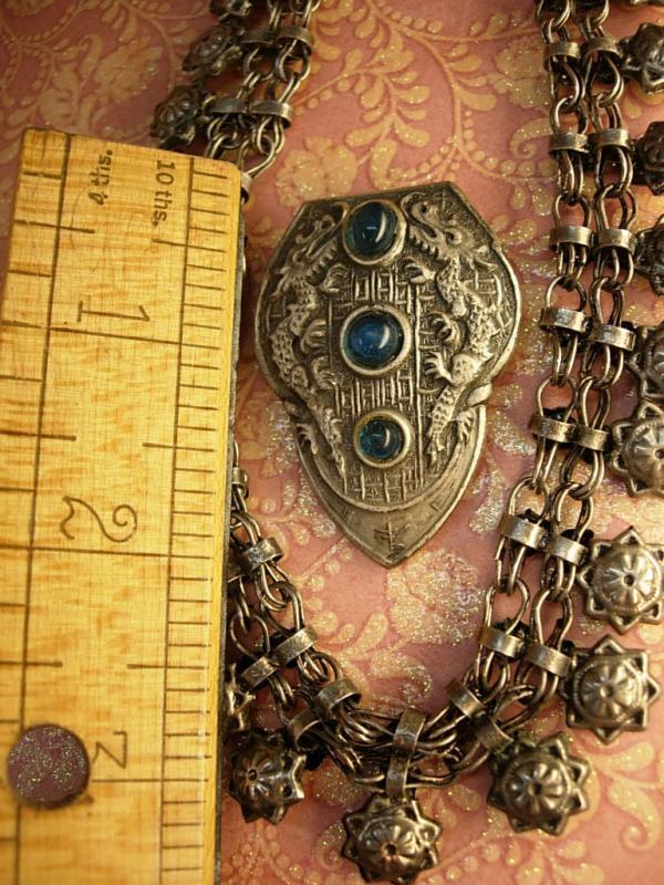 ANtique Chinese dragon Necklace Chinese dragon dress clip and necklace