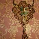 VIntage Enamel INdian bracelet and necklace ornate gilt filigree work