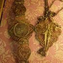 VIntage Enamel INdian bracelet and necklace ornate gilt filigree work