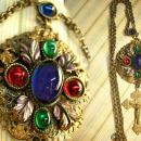 Antique Czech enamel necklace ANtique Czech sacred heart Crucifix very goth