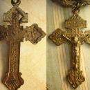 Antique Czech enamel necklace ANtique Czech sacred heart Crucifix very goth