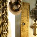 Antique Czech enamel necklace ANtique Czech sacred heart Crucifix very goth