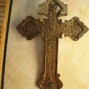 Antique Czech enamel necklace ANtique Czech sacred heart Crucifix very goth