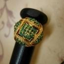 Pave Dome RIng TEENY green stones
