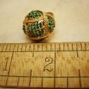 Pave Dome RIng TEENY green stones