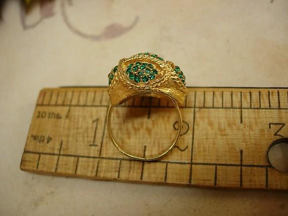 Pave Dome RIng TEENY green stones