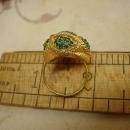 Pave Dome RIng TEENY green stones