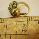 Pave Dome RIng TEENY green stones