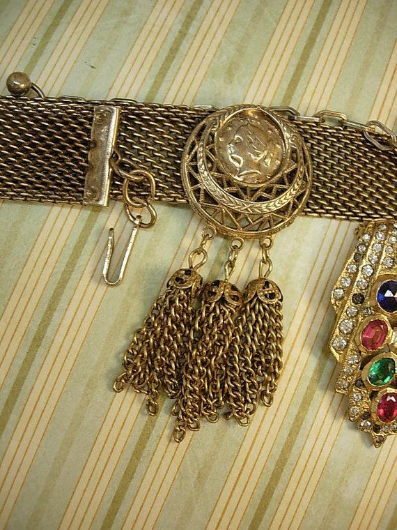 Victorian necklace ANtique czech jeweled Czech dress clip fringe collar choker