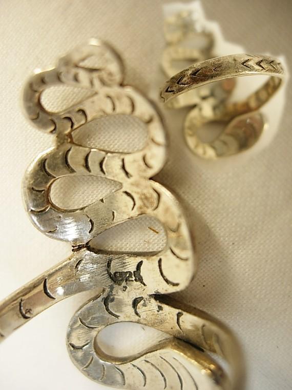 Sterling snake ring with a serpent that crawls down your finger