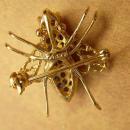 Vintage sapphire fly brooch 10kt gold with diamond eyes pendant too