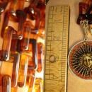 Goddess Medusa necklace Large Faux tortoise links Huge sparkling mythical Pendant