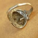 ANtique Coin ring 1918 Silver Mercury dime Victorian memento Mucha goddess